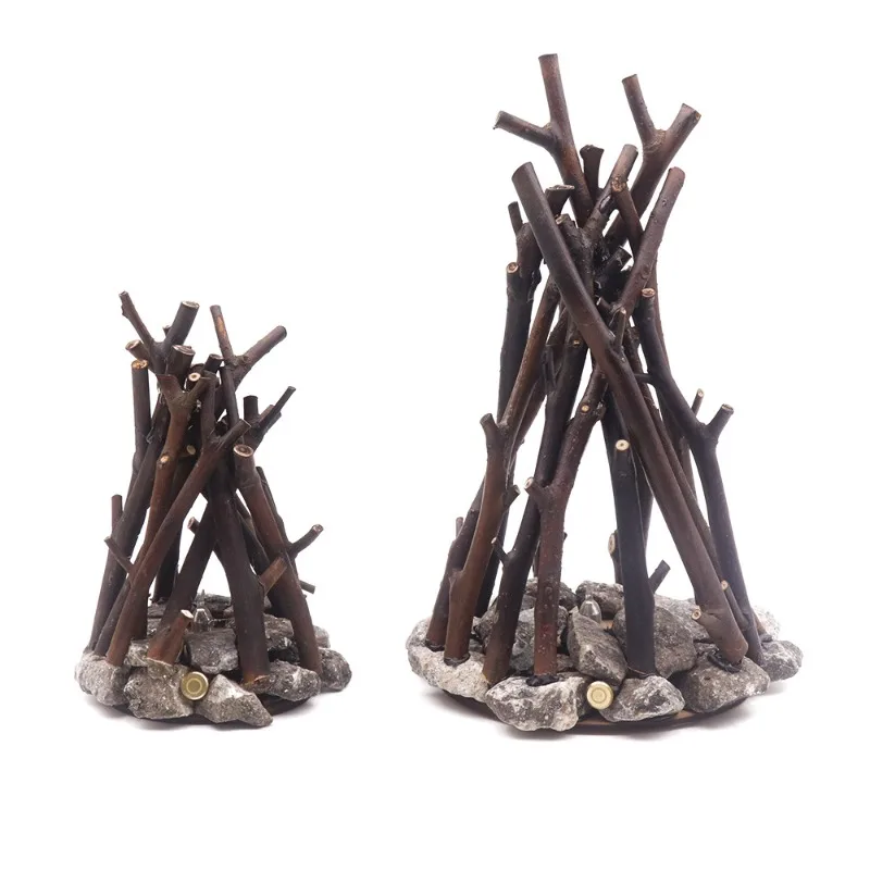 

Creative night light simple retro decoration handmade branch shape LED burning bonfire homestay three-dimensional desktop