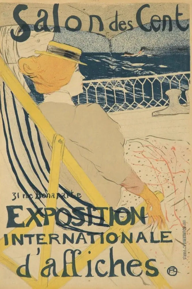 Salon des Cent Vintage Poster (artist: Toulouse-Lautrec) France c. 1895 (12x18 Wall Art Poster, Digital Print Decoration)