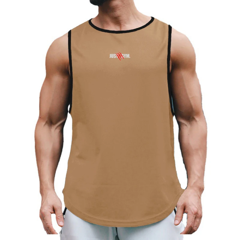 Summer Mens Running Vests Breathable Athletic Tanks Top Lightweight Loose Sportswear weightlifting For Jogging Fitness Gym Train