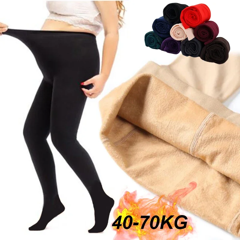 Mallas tejidas de terciopelo para mujer, medias informales de alta elasticidad, pantalones negros cálidos, pantimedias delgadas para mujer