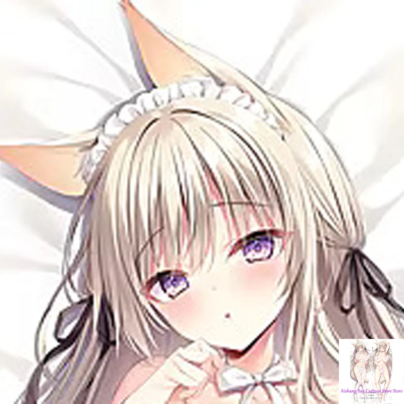 

Dakimakura Anime Pillow Cover Fox Ears Large Breasts Double Sided Print Life-size Body Decoration