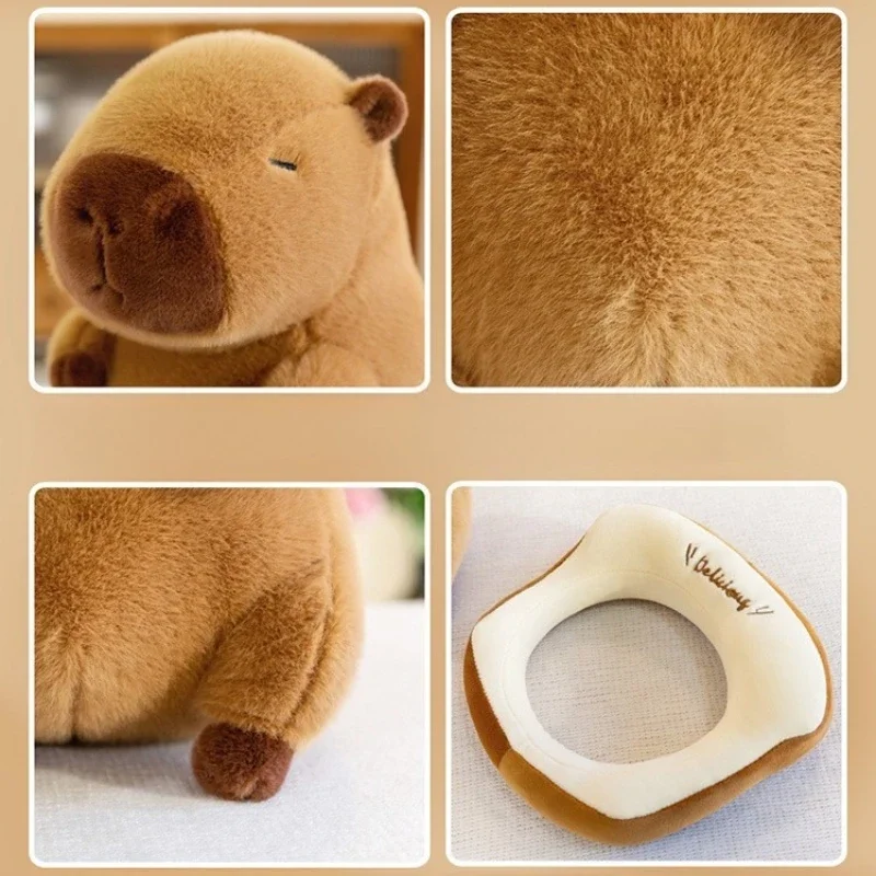 Capivara brinquedo de pelúcia animal de pelúcia macio abraçando capivara ornamento brinquedo de pelúcia boneca para crianças adultos presente aniversário decoração para casa