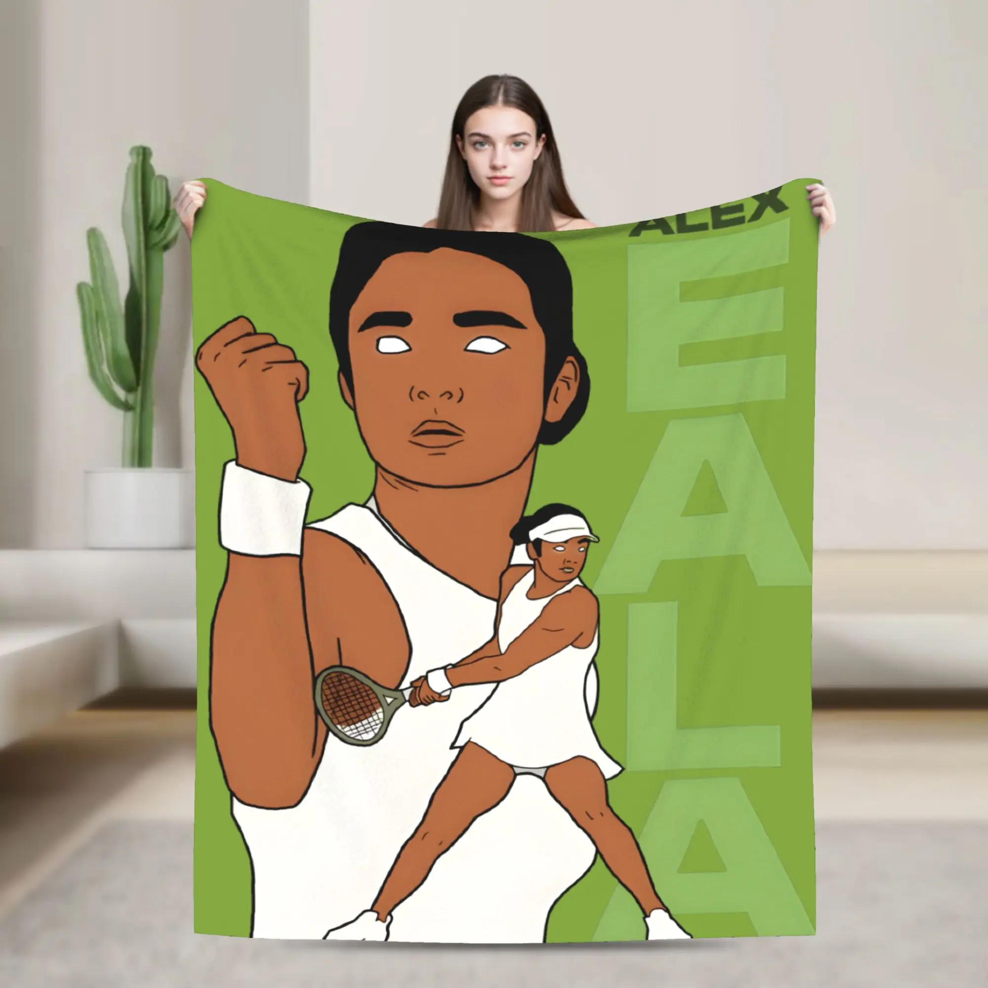 Alex Eala Cartoon Special Blanket  Wool Vintage Warm Throw Blankets for Bedspread Spring Autumn