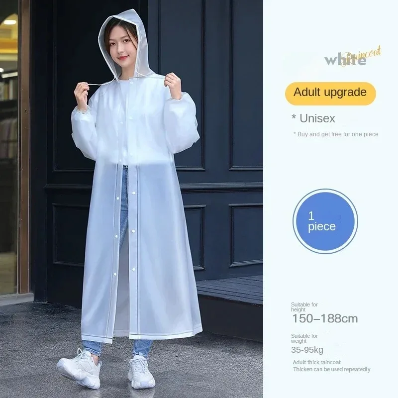 eva breathable transparent raincoat with hood all over, suitable for outdoor activities and concerts