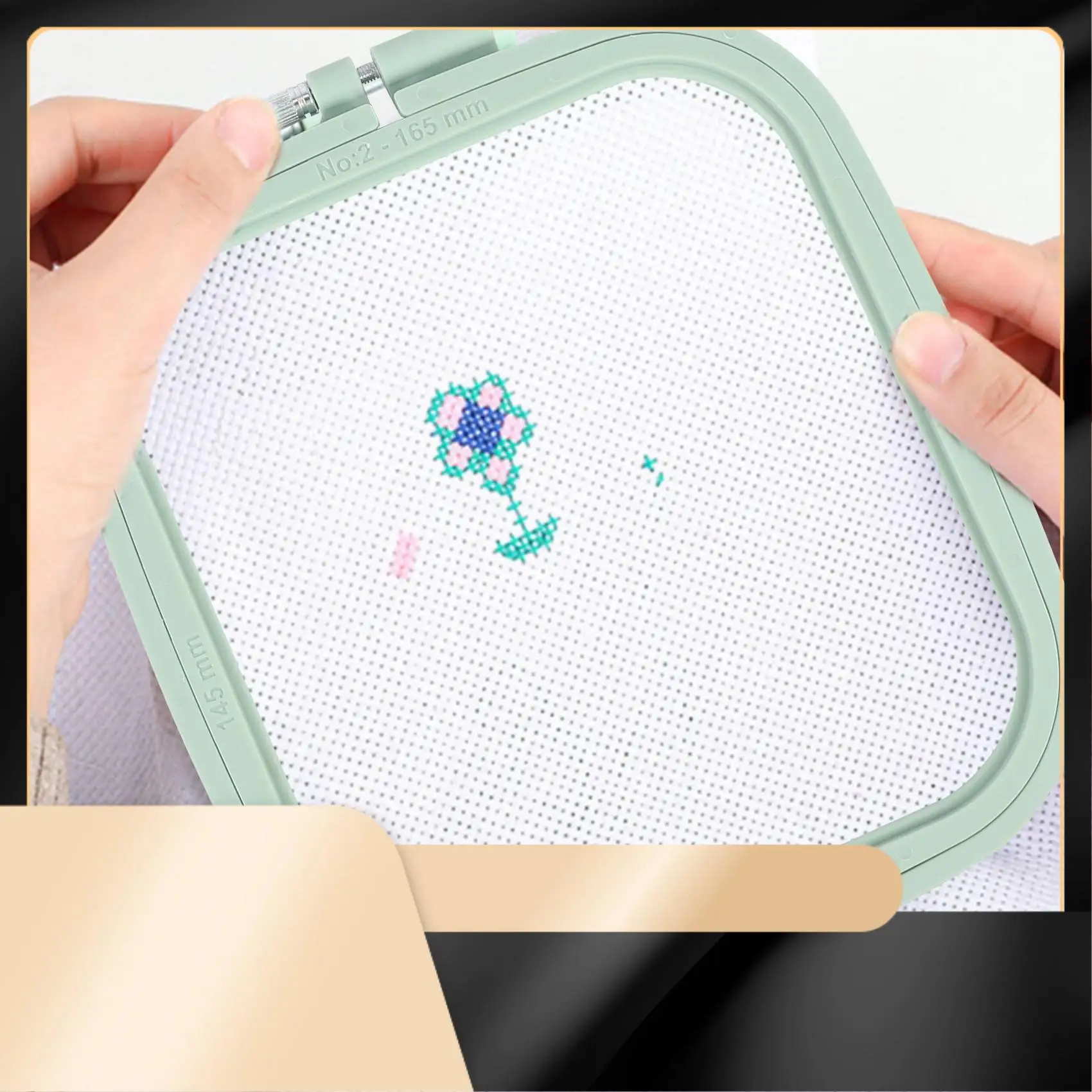 

X40A_XA-5 Pcs Embroidery Hoop Rectangle Embroidery Frame Cross Stitch Hoop Sewing Tool For Art Craft Handy Sewing,With Needles