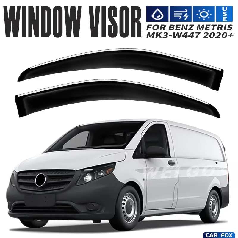 

For Mercedes-Benz Metris W447 2020+ Car Window Visor Awning Shelters Windshield Side Window Rain Sun Shade Auto Accessories