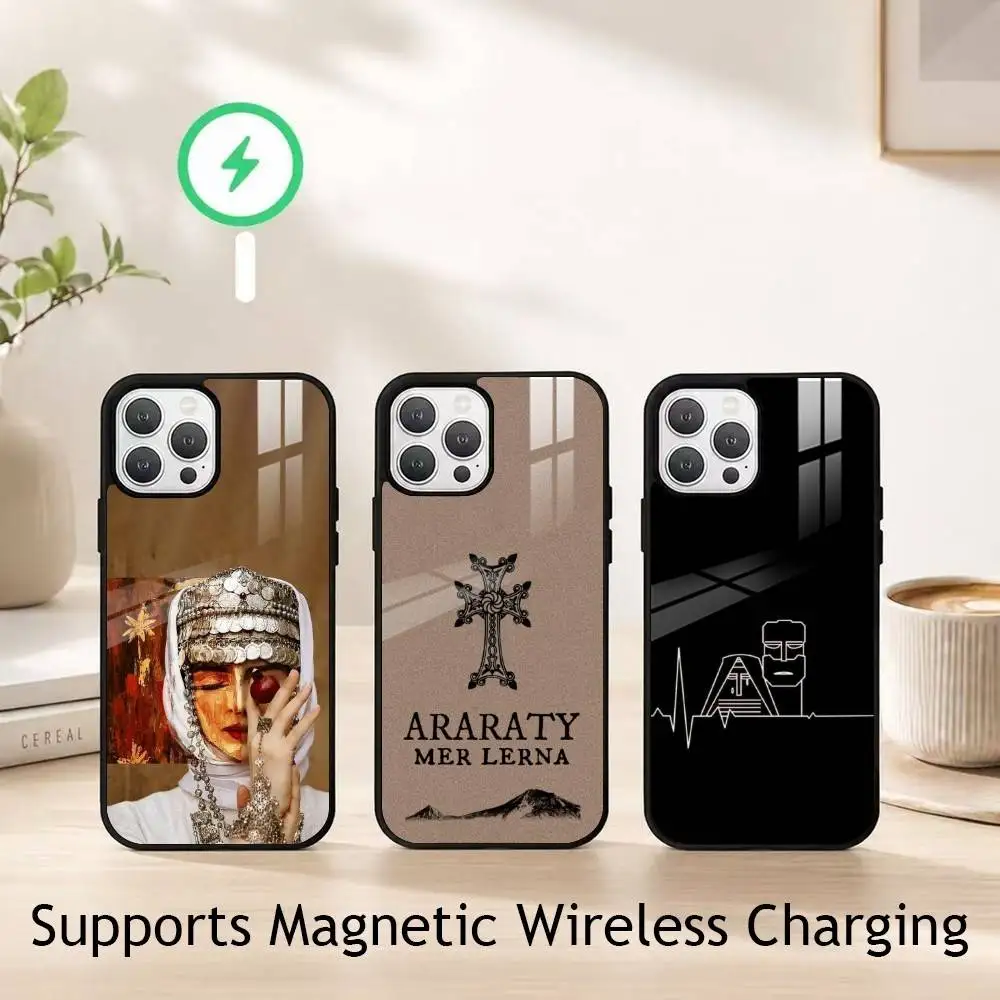 

Armenian Print Art Phone Case For iPhone17,16,15,14,13,12,11 Plus,Pro Supports Magnetic Wireless Charging