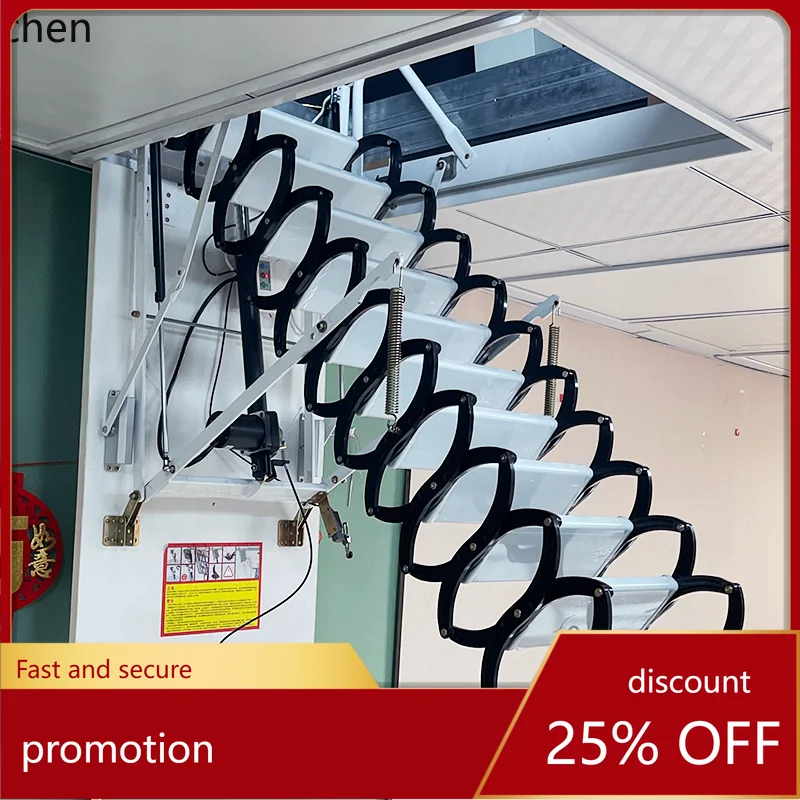 

ZMLэлектрическая телескопическая лестница-лофт, складная и подъемная, невидимая, маленькая, дуплексная, потайная, полностью автоматическая