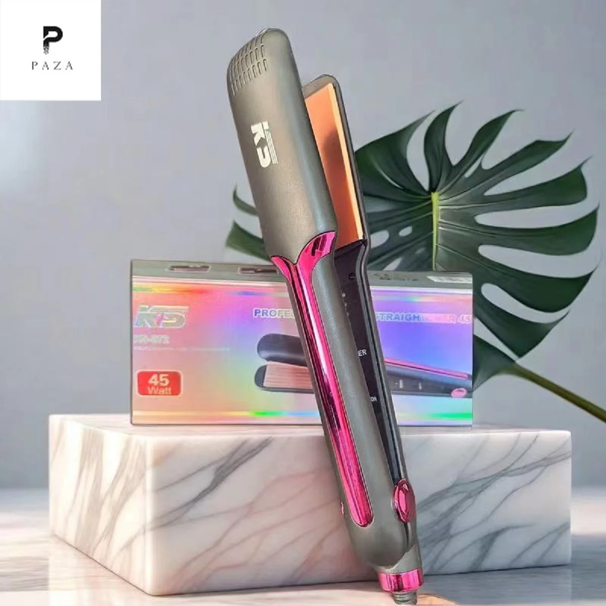 Plancha de pelo profesional MCH, tratamiento de queratina, placa ancha, calor rápido, Nano titanio, novedad barberia