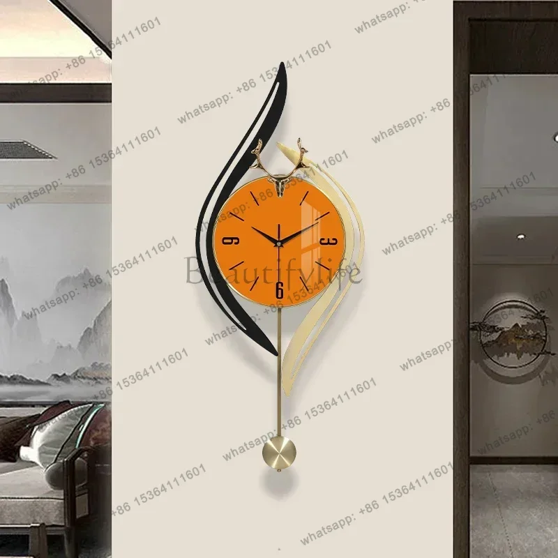 LJY Classic Office Fancy Wall Clocks Big Size Animal Minimalist Metal Wall Clocks Pendulum Designer Relojes De Pared Home Decor