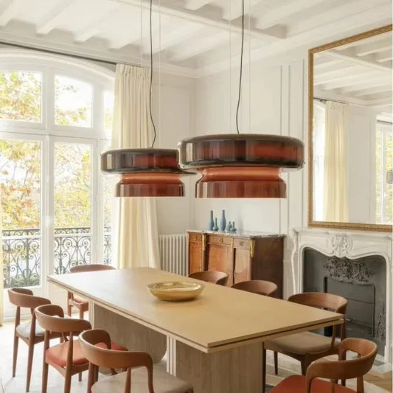 Simple Luxury Dark Glass Chandelier Living Room Dining Room Dining Table