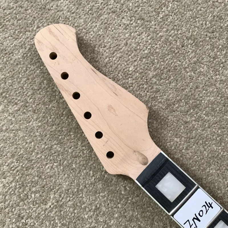 EN024 Custom Order Unfinished Electric Guitar Neck Tremolo Model 21 Frets Fingerboard Cracks No Paints for DIY Replace