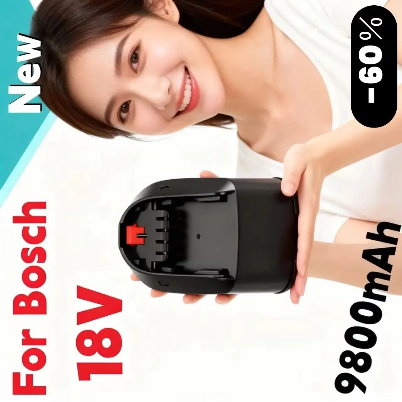 

18V 9.8AH Li-ion For Bosch Rechargeable Tool Battery PBA PST PSB PSR Compatible with Home Garden Tools TypeC AL1810CV AL1815CV