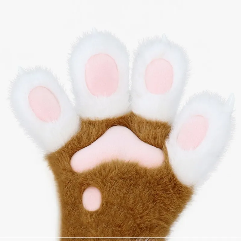 Furry Gloves Beast Claw Long Plush Gloves Fashion Cartoon Cosplay Costume Gloves Halloween Cosplay Cute Cat Claw Prop New