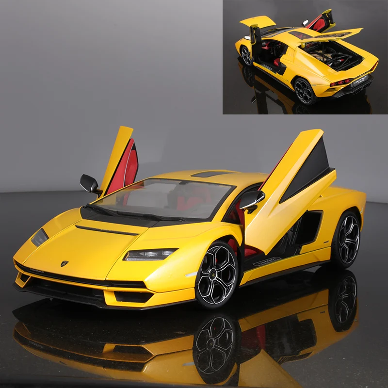 Maisto 1:18 Newest Hot Sale 2021 Lamborghini Countach LPI 800-4 Yellow Classic Replica Car Alloy Die Cast Model Collectible Gift