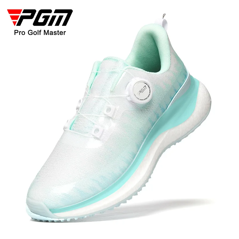 

PGM Golf Shoes Gold Embroidery Summer Women's Popcorn Shoes Breathable Sports Shoes Height Boosting