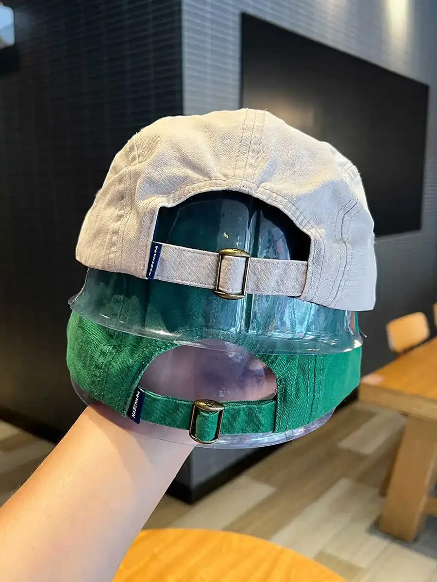 Retro Minority Contrast Color Five Pieces Flat Eaves Cap Men and Women Wide Brim Soft Top Baseball Cap Tide