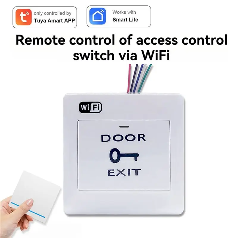 ABZZ-2X Tuya Smart Life Wifi Door Exit Button Voice Control Remotely Door-Opening Wireless Release Push Switch For Door Lock
