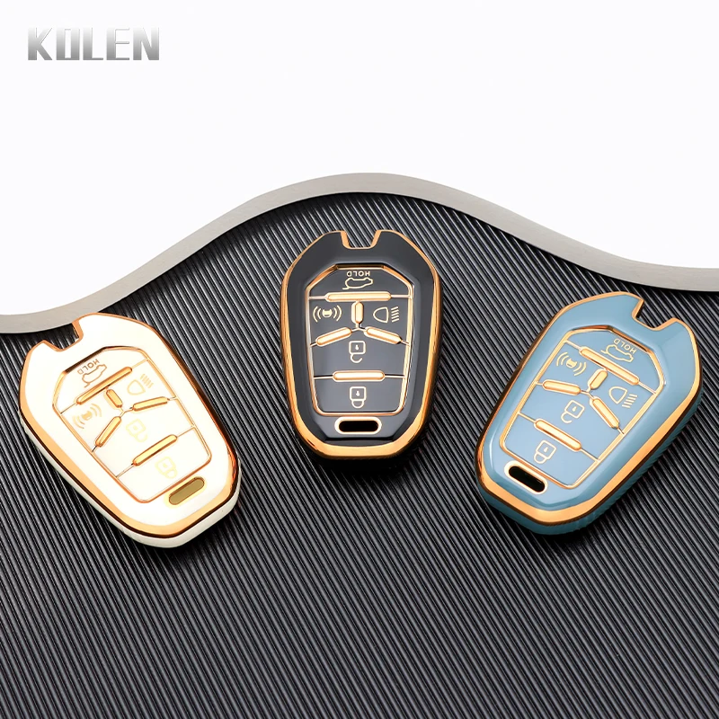 New TPU Car Remote Key Cover Case Shell Fob For Ssangyong Rexton Y400 Y450 G4 Key Protective Accessories Keychain Holder Keyless