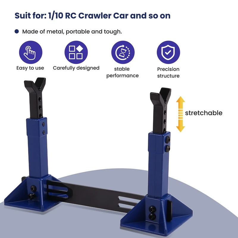 Simulazione Metallo Altezza Regolabile Jack RC Supporto Per Auto Stand Decorazione per 1/8 1/10 RC Crawler Axial SCX10 TRX4 D90 B