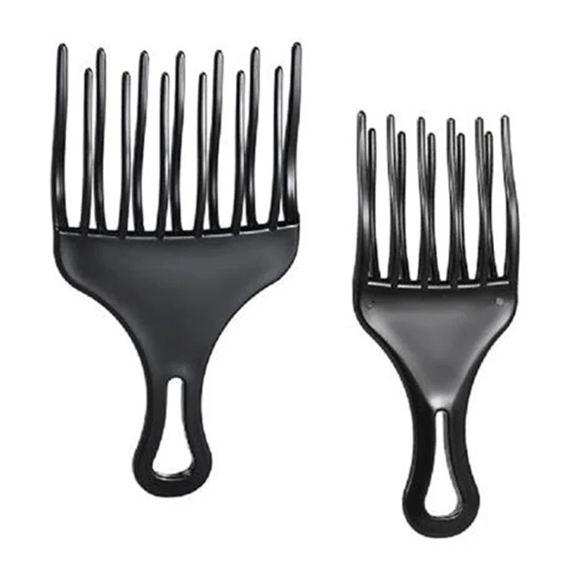 1Pc Pro High& Low Gear Comb Insert Afro Hair Pick Big Tooth Comb Hair Fork Plastic Curl Hairbrush Anti-static Hair Styling Tool