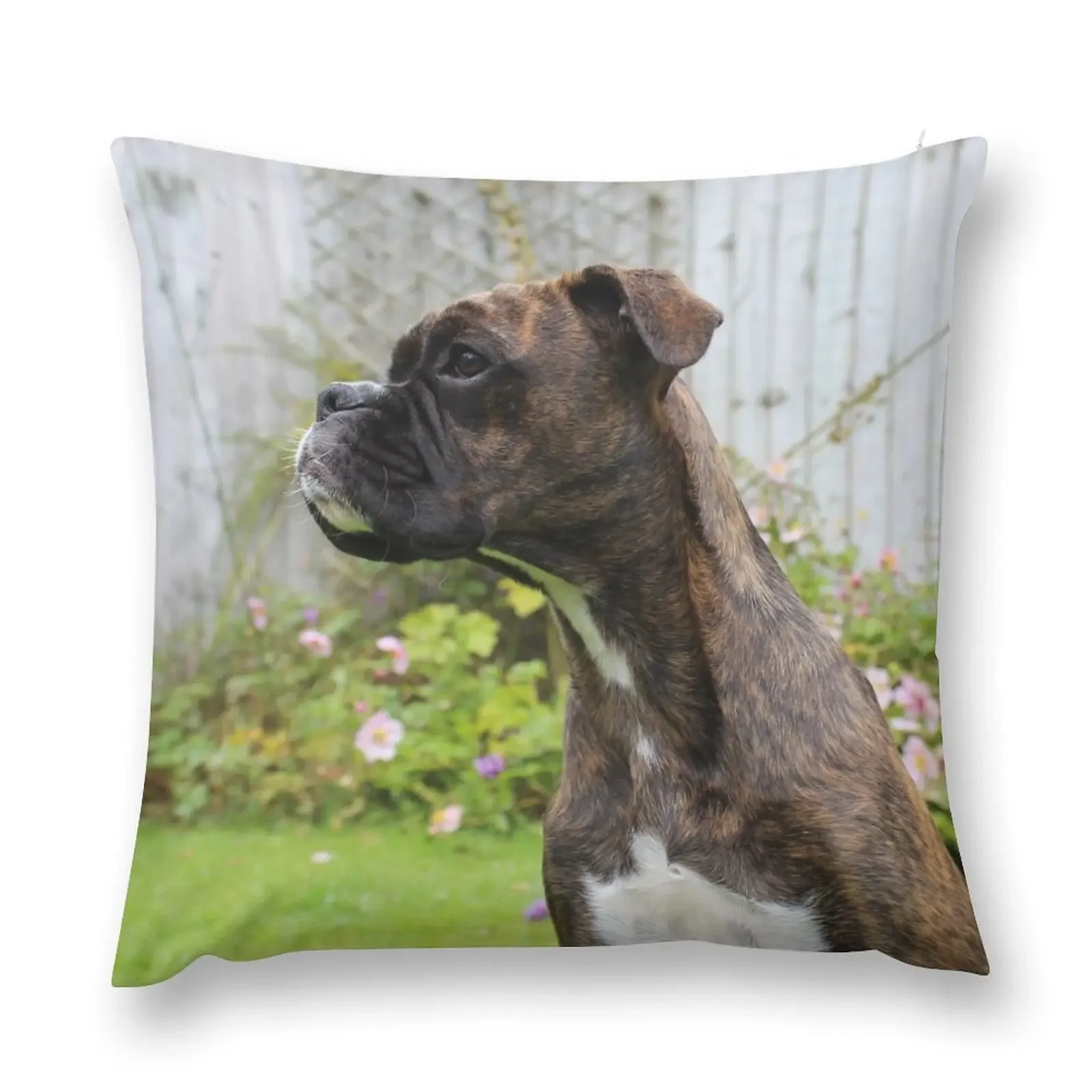 

Brindle Boxer Puppy Lila Throw Pillow Plaid Sofa Bed pillowcases pillow