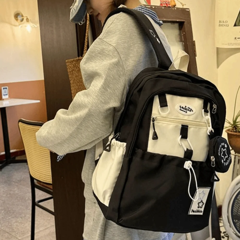 Leisure Star Women Backpack Cartoon with Coin Purse Nylon Shoulders Bag Harajuku Korean Style Student Schoolbag High School