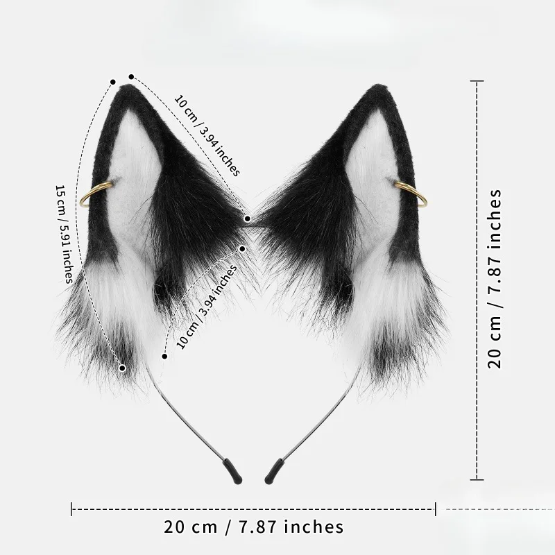 Plush Simulation Fox Ears Anime Exhibition Cosplay PropsHeadwear Handmade Animal Ears HeadbandLive BroadcastCat Ear Headwear