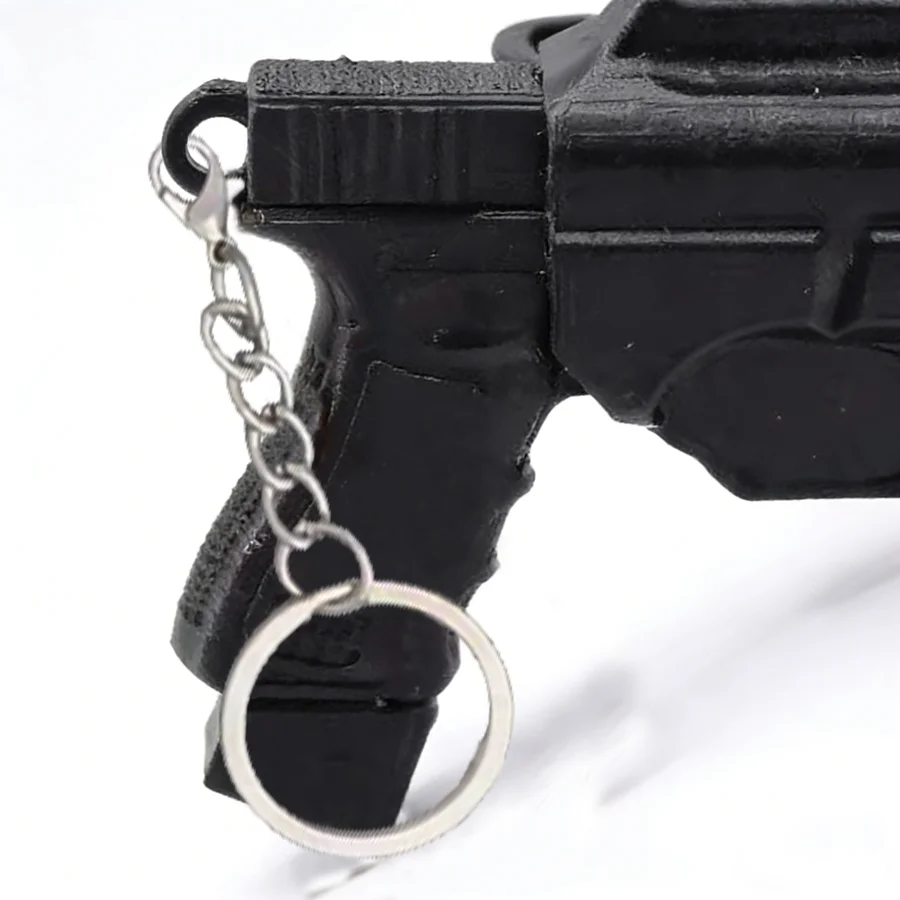 1 Stück Mini-Pistolenmodelle aus umweltfreundlichem Material, coole Pistolen-Schlüsselanhänger, Accessoires für Kinder und Männer, Weihnachtsgeschenke – Detail 3