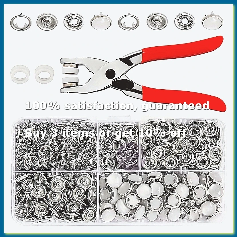 Pearl Snaps for Fabric Snap Pliers, Metal Snap Button Kit for Clothing, Shirts, Onesie, Romper,120 Set-A10G