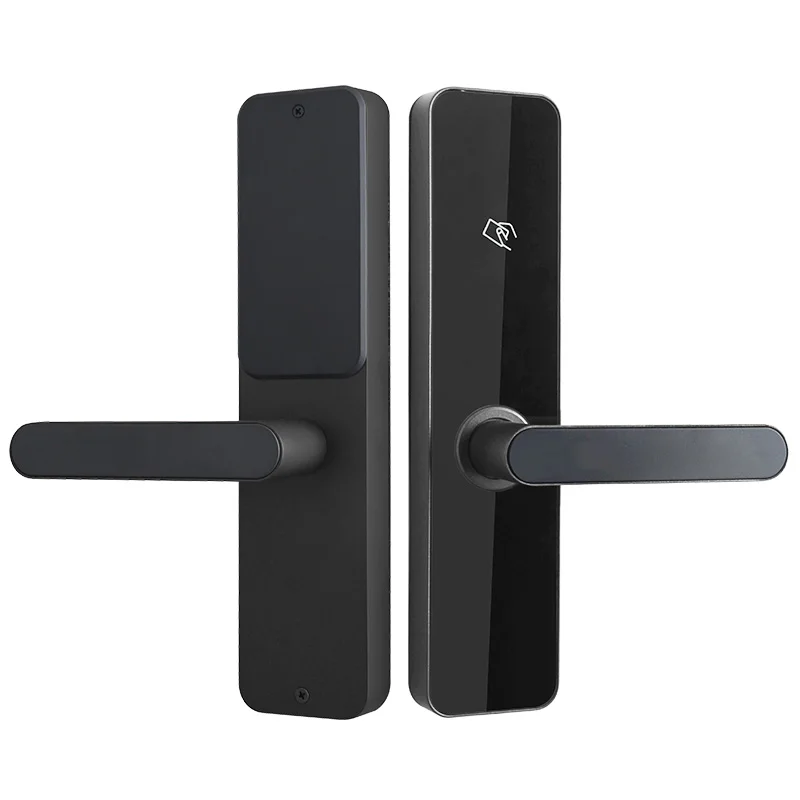 Steel Keyless Electronic Door Lock Hotel Card Key Lock System RFID Hotel Card Reader Door Lock with Key and Card