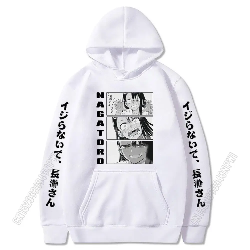 Japanese Anime Don't Toy With Me, Miss Nagatoro Manga Hooded Sweatshirts Oversized Pullovers Tops Unisex Outerwear Sportswear