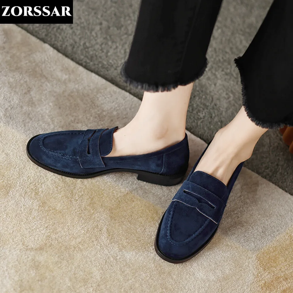 

Women Flats Shoes 2024 New Trend Spring Autumn Platform Suede Loafers Shoes Casual Ladies Walking Non Slip Chaussure Femme