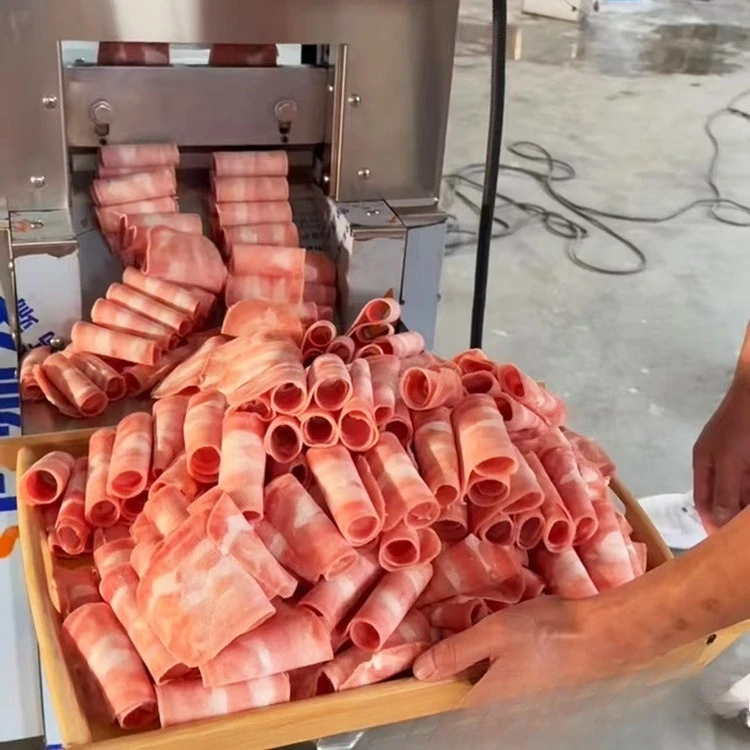 Lamb roll slicer numerical control frozen meat roll slicer hot pot meat roll machine commercial rice cake slicer