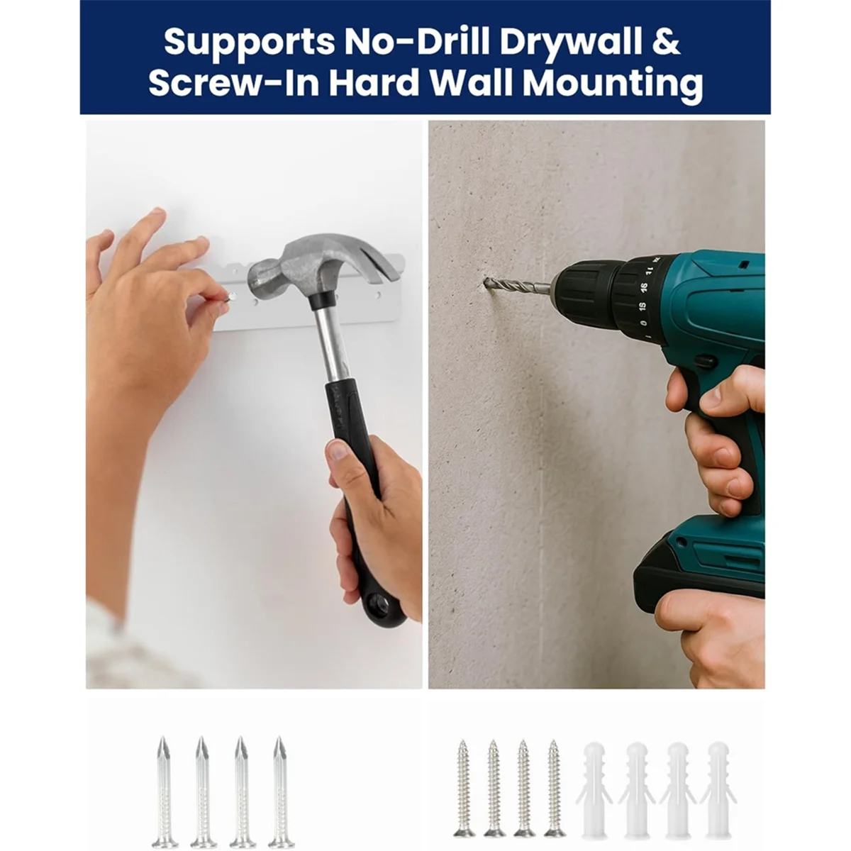 

AA25 No-Stud, No-Drill Wall Mount for Skylight 15inch Digital Calendar - Metal Mount - No-Drill Installation for Drywall