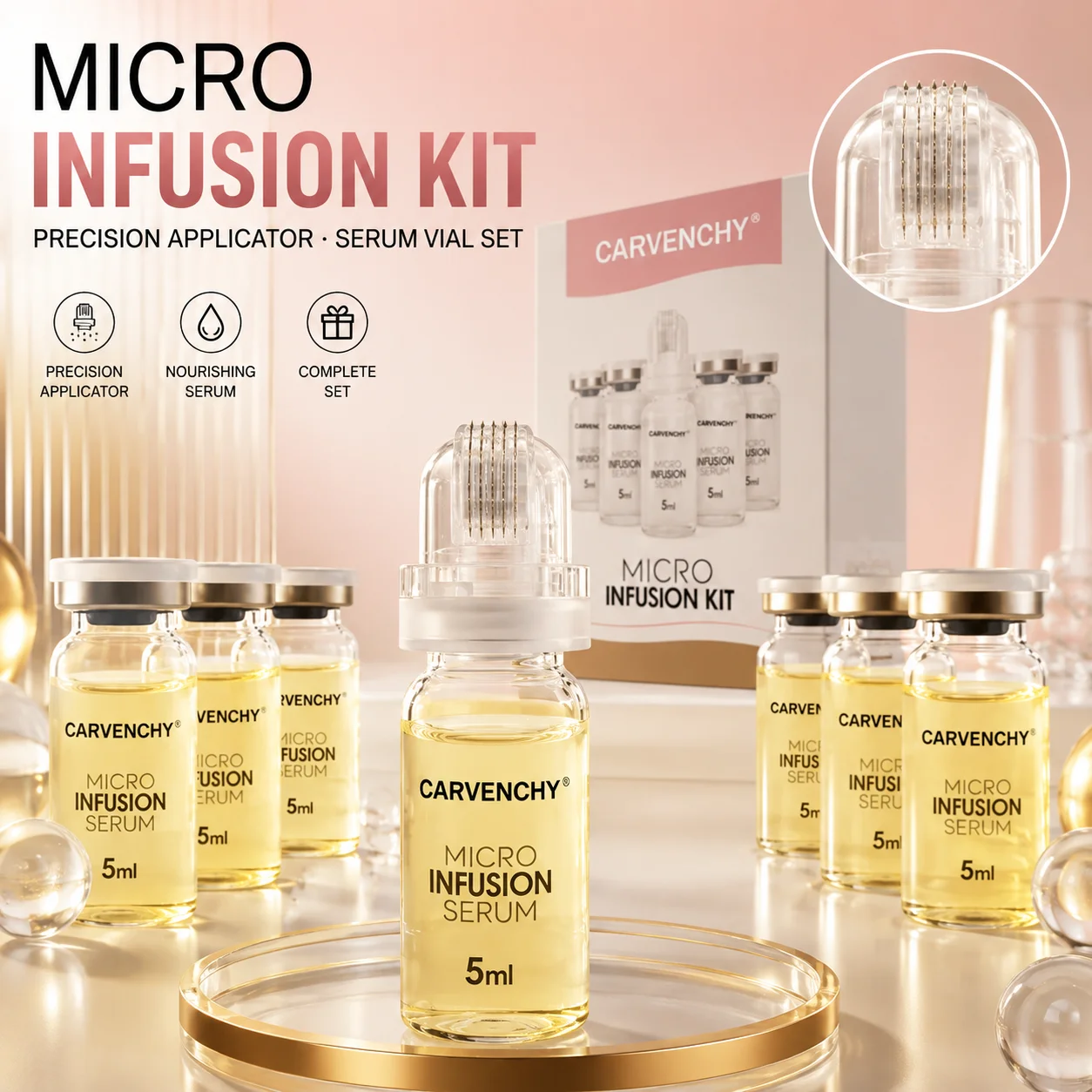 carvenchy-kit-de-serums-micro-infusion-6x5ml-–-ampoules-faciales-nourrissantes-et-hydratantes-avec-tete-d'infusion-–-soin-doux-et-lissant-pour-la-peau