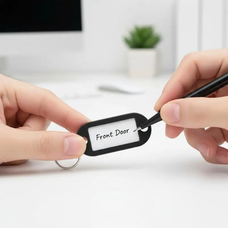 50Pcs Key Tags with Split Rings Durable ID Identifier Labels for Numbered Key Chains for School, Office, Hotel Home Management ﻿