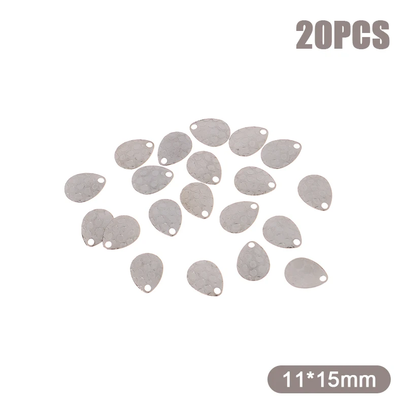 20Pcs Angeln Spinner Klingen Metall Waterdrops Form Löffel Plaice Für Tackle Handwerk Köder Werkzeug Locken DIY Harten Köder zubehör