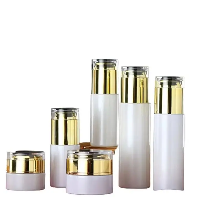 

10Pcs Mist Spray Bottle 20ml~80ml Empty Glass White Lotion Pump Bottle 20g 30g 50g Facial Cream Jar Makeup Suit Containers