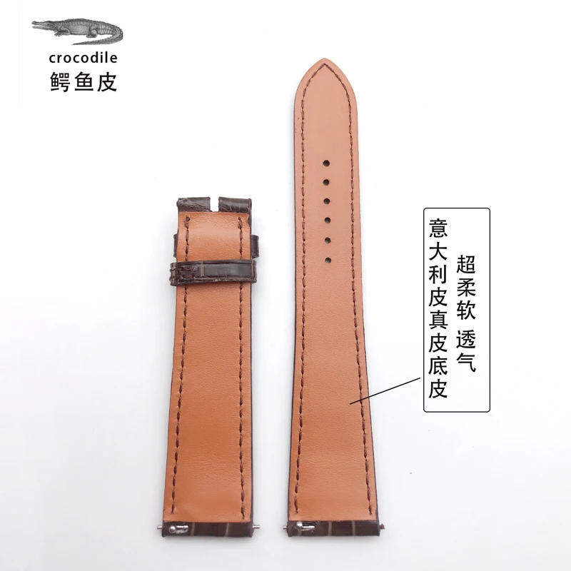 Suitable for Hermes strap genuine crocodile leather soft and durable high-grade 16mm20mm HH watch strap