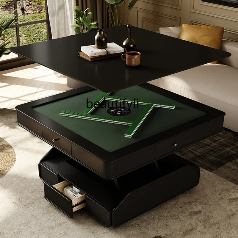 

Tavolo da Mahjong tavolino da caffè ascensore elettrico automatico tavolo da pranzo per uso domestico multifunzione a doppio sco