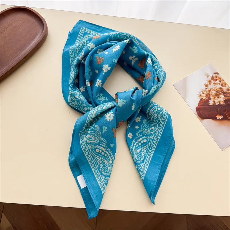 

Cotton Print Scarf Fashion Hijab Luxury Turban Female Square Bandana Headscarf Shawl Neckerchief Handkerchief Headband Wraps