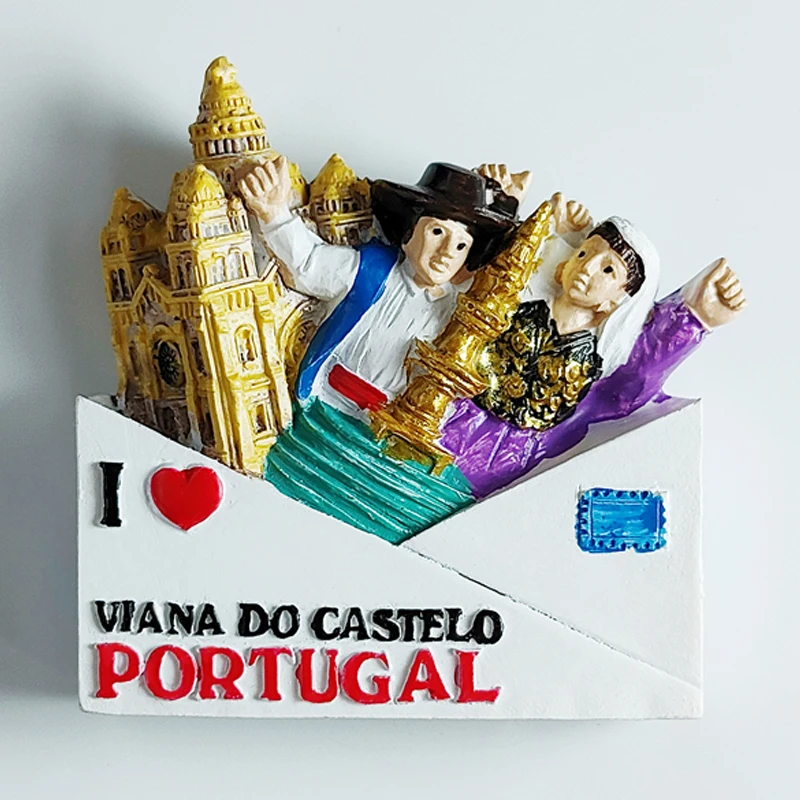 Viana Fort, Portugal Hand-painted 3D Fridge Magnets Tourism Souvenirs Refrigerator Magnetic Sticker Home Decortion