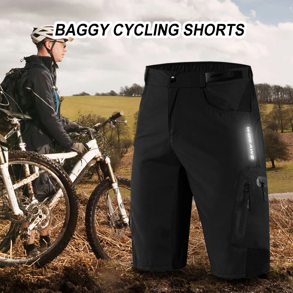 WOSAWE Cycling Summer Mtb Downhill Pants Waterproof Breathable Men Shorts Bicycle Clothing Road Bike Motorcycle Cargo Bottoms