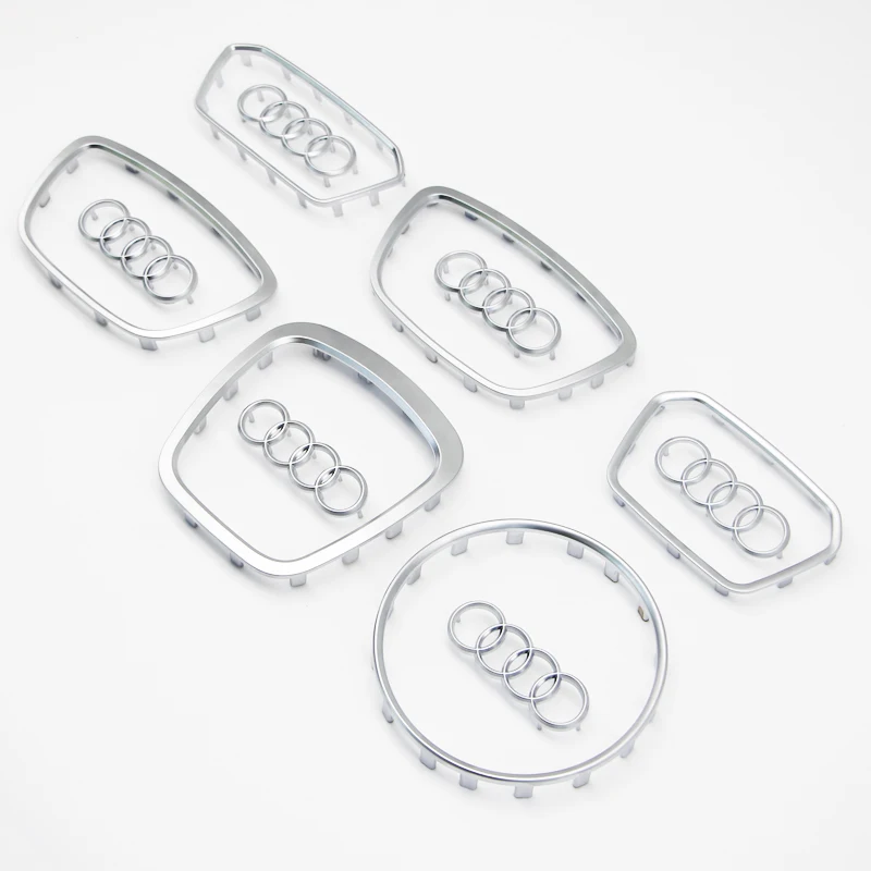 Tira de marco brillante para volante de coche, para Audi A3 pegatina galvanizada, A4, B8, 8P, B9, 8V, A5, A6, C7, A7, Q3, Q5, Q7