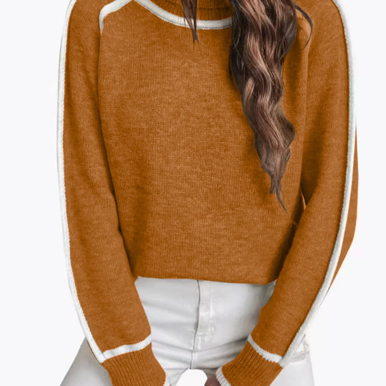 

Women's Autumn Winter Knitted Long Sve High Collar Loose Casual Pure Color Sweater Comfortable Warm Commute Sle Top