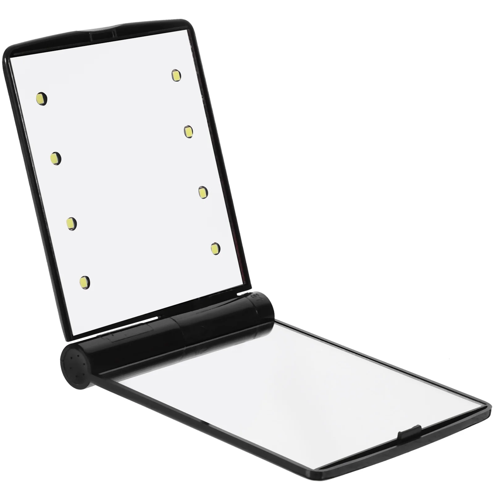

Foldable Handheld LED Makeup Black Travel Vanity Pocket Mirror for Purse High Definition Clear Surface Small Makeup Mirror