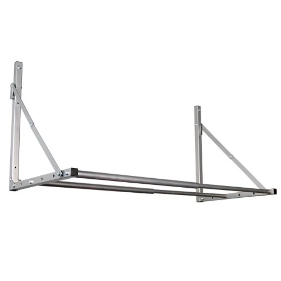 

Wall-Mounted Folding Tire Storage Loft Rack 32 to 48 Inch Wide Silver Supports 300 Pounds Folds Flat