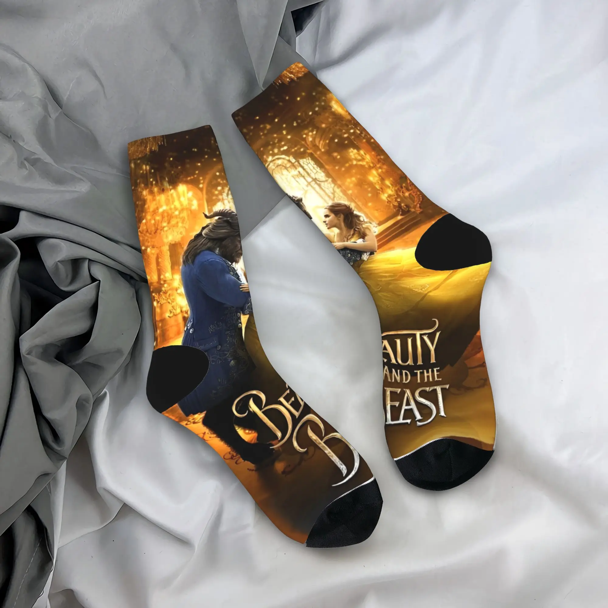 

Взрослые мужские носки «Красавица и чудовище», зимние элегантные удобные носки, дизайнерские нескользящие носки для скейтборда