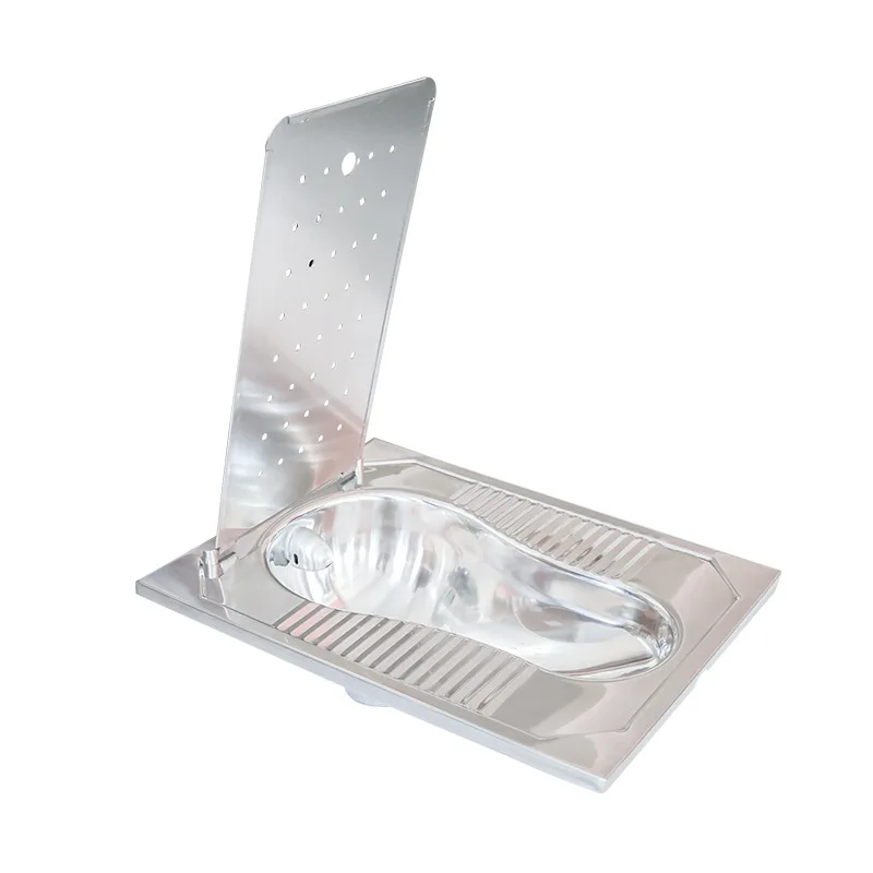 304 stainless steel covered squatting toilet, dry toilet outdoor squatting pit toilet deodorant front drainage with lid
